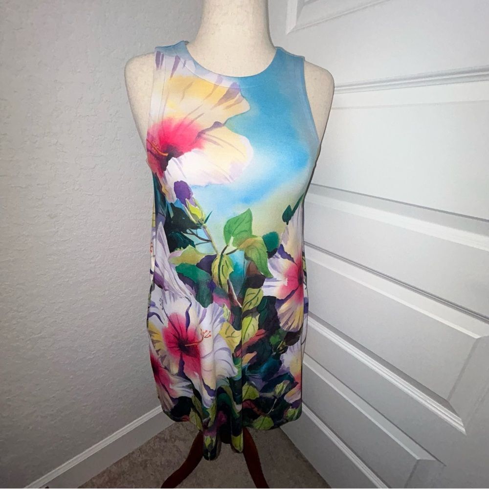 Ellen Negley Art & Sol Sleeveless A-Line Floral Print Dress